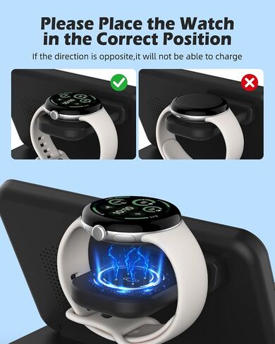 Wireless Charger for Google - Foldable 3 in 1 Wireless Charging Station Compatible with Google Pixel Watch 3/2, for Pixel 9 Pro XL/9/Fold/8/7/7A/6 Pro, Pixel Buds Pro/2 (Not for Pixel Watch 1) in Saudi Arabia