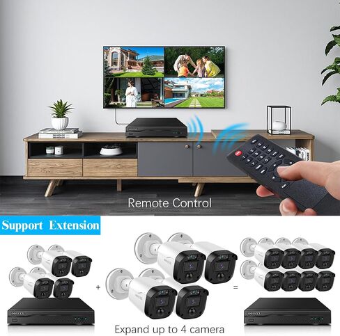 OOSSXX شاشة UHD مقاس 10 بوصات، نظام كاميرا أمان سلكي، دقة كاملة الوضوح 5 ميجابكسل، مراقبة فيديو منزلية خارجية، نظام أمان كاميرات CCTV، زاوية واسعة للغاية 122 درجة in Kuwait