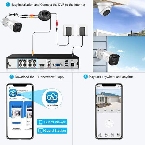 OOSSXX شاشة UHD مقاس 10 بوصات، نظام كاميرا أمان سلكي، دقة كاملة الوضوح 5 ميجابكسل، مراقبة فيديو منزلية خارجية، نظام أمان كاميرات CCTV، زاوية واسعة للغاية 122 درجة in Kuwait