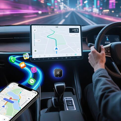ZYAN Wireless CarPlay Adapter, Wired-to-Wireless CarPlay & Android Auto Converter, Mini USB Dongle with USB A & C Extension, Plug & Play, Fast Stable 5G Compatible with iPhone 6+ & Android 11+ in Saudi Arabia