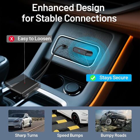 onffo Wireless CarPlay Adapter for iPhone and Android Auto, Convert Wired to Wireless Car Play Adapter for Apple iOS 10+/Android 10+ in Saudi Arabia
