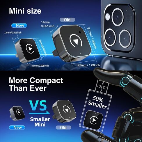 Wireless CarPlay Adapter for iPhone, Android, 2025 Upgrade Convert Wired to Wireless Apple CarPlay Adapter, Mini Size USB Design for Cars with Type-C Extension Cables, Stable Control, Plug and Play in Saudi Arabia