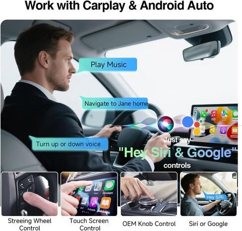 Wireless CarPlay Adapter for iPhone, Android, 2025 Upgrade Convert Wired to Wireless Apple CarPlay Adapter, Mini Size USB Design for Cars with Type-C Extension Cables, Stable Control, Plug and Play in Saudi Arabia