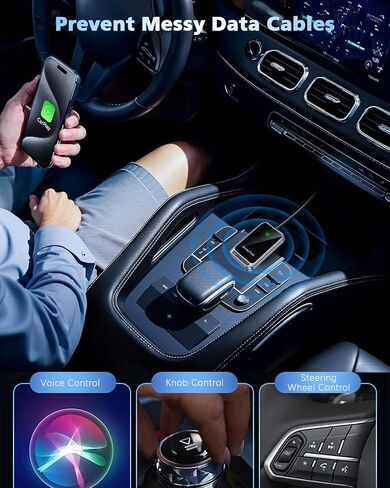 Wireless CarPlay Adapter for Apple iPhone, Convert Wired to Wireless CarPlay Dongle, Plug & Play, Stable Connection Compatible with Cars 2016+ & iOS 10+ (Auto-Reconnect, Gray) in Saudi Arabia