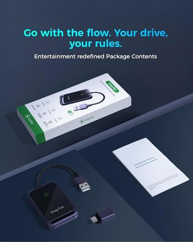 Wireless CarPlay Adapter for Apple iPhone, Convert Wired to Wireless CarPlay Dongle, Plug & Play, Stable Connection Compatible with Cars 2016+ & iOS 10+ (Auto-Reconnect, Gray) in Saudi Arabia