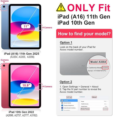 حافظة TiMOVO لجهاز iPad A16 الجيل الحادي عشر 2025 11 بوصة/iPad الجيل العاشر 2022 10.9 بوصة مع حامل أقلام، غطاء حامل نحيف مع ظهر شفاف، يدعم معرف اللمس، تنبيه/غفو تلقائي، أزرق هابي in Kuwait
