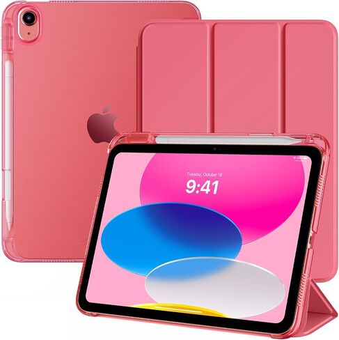 حافظة TiMOVO لجهاز iPad A16 الجيل الحادي عشر 2025 11 بوصة/iPad الجيل العاشر 2022 10.9 بوصة مع حامل أقلام، غطاء حامل نحيف مع ظهر شفاف، يدعم معرف اللمس، تنبيه/غفو تلقائي، أزرق هابي in Kuwait