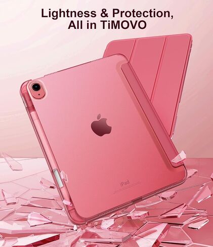 حافظة TiMOVO لجهاز iPad A16 الجيل الحادي عشر 2025 11 بوصة/iPad الجيل العاشر 2022 10.9 بوصة مع حامل أقلام، غطاء حامل نحيف مع ظهر شفاف، يدعم معرف اللمس، تنبيه/غفو تلقائي، أزرق هابي in Kuwait