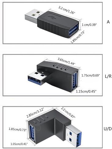 90 درجة USB3.0/2. محول USB3./2. أنثى إلى ذكر تمديد موصل مقرنة محول موصل موسع in Kuwait
