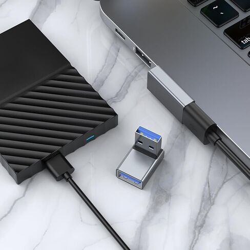 محول USB 3.0 بزاوية قائمة 90 درجة ذكر إلى أنثى موصل مقرنة لشواحن الكمبيوتر المحمول USB in Kuwait