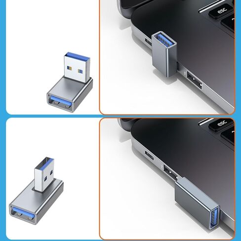 محول USB 3.0 بزاوية قائمة 90 درجة ذكر إلى أنثى موصل مقرنة لشواحن الكمبيوتر المحمول USB in Kuwait