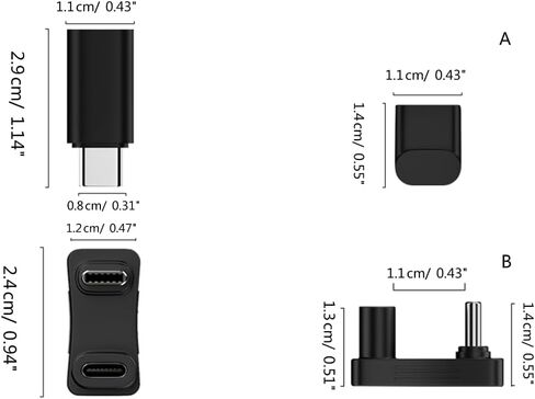 محول 100 وات من النوع C لشواحن USB واحد إلى اثنين لوحدة التحكم في الألعاب من النوع c ذكر إلى أنثى in Kuwait