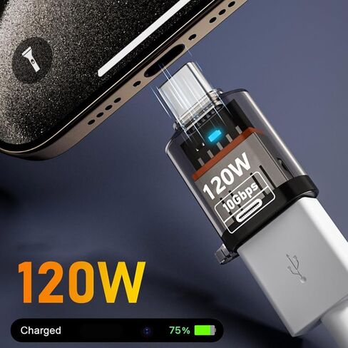 محول صغير مع مؤشرات ضوء USB C ذكر إلى USB 3.2 أنثى 120 واط محول شحن نقل سريع للبيانات in Saudi Arabia