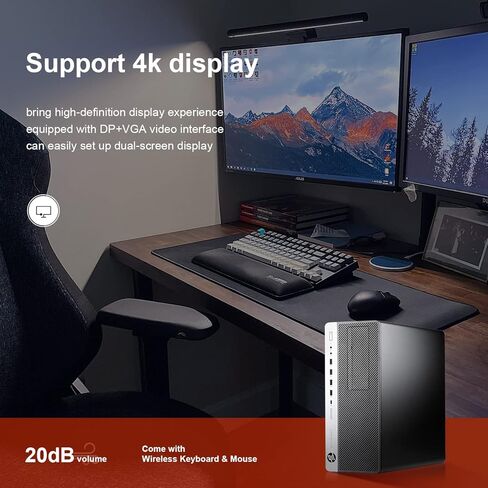 كمبيوتر مكتبي HP Elitedesk 800 G3 SFF، كمبيوتر مكتبي i7 مجدد، أجهزة كمبيوتر Win 11 Business، 16 جيجا DDR4، 512 جيجا NVMe M.2 SSD، DVDDRW، DP، HDMI، AX210 Wi-Fi 6 BT مدمج، لوحة مفاتيح وماوس لاسلكي (متجدد) in Saudi Arabia