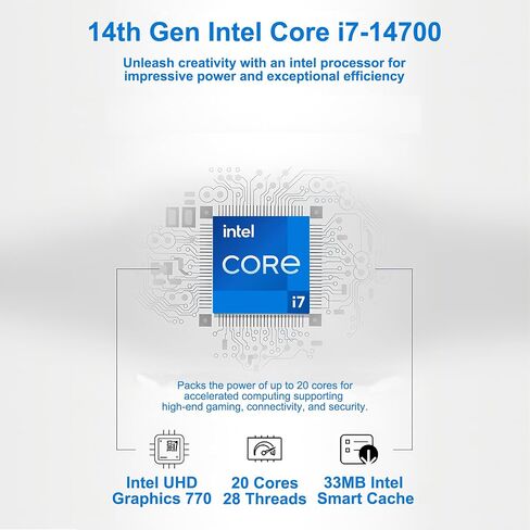HP Envy Desktop, 14th Gen Intel Core i7 Processor (up to 5.4 GHz), 32GB RAM, 512GB SSD + 1TB HDD, Wireless Keyboard & Mouse, Wi-Fi 6, Bluetooth, Win11 Pro, Home Office & Business Computer w/ICP Hub in Saudi Arabia