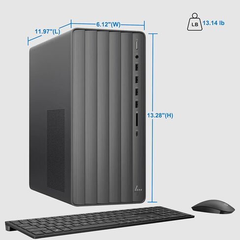 HP Envy Desktop, 14th Gen Intel Core i7 Processor (up to 5.4 GHz), 32GB RAM, 512GB SSD + 1TB HDD, Wireless Keyboard & Mouse, Wi-Fi 6, Bluetooth, Win11 Pro, Home Office & Business Computer w/ICP Hub in Saudi Arabia