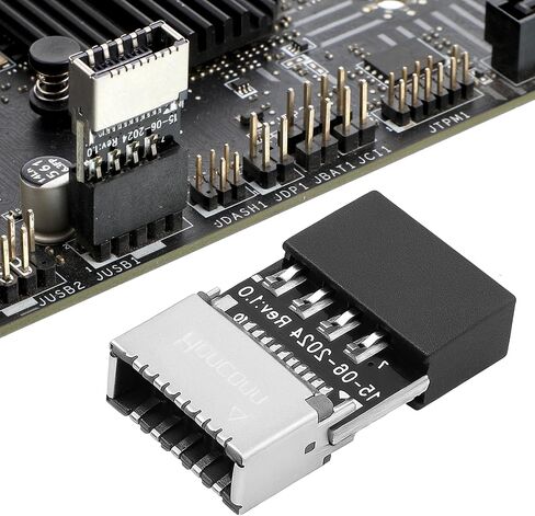 USB 2.0 to USB 3.2 Gen 1 Header Adapter Mainboard 9 Pin Male to Type E Key-A Female Converter Motherboard Front Panel Connector in Saudi Arabia