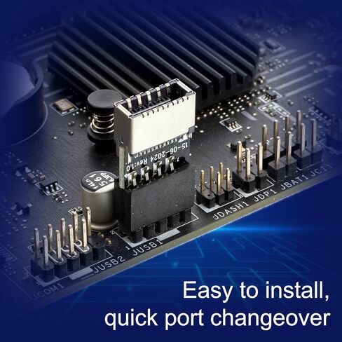 USB 2.0 to USB 3.2 Gen 1 Header Adapter Mainboard 9 Pin Male to Type E Key-A Female Converter Motherboard Front Panel Connector in Saudi Arabia