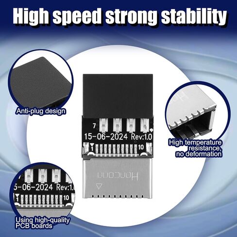 USB 2.0 to USB 3.2 Gen 1 Header Adapter Mainboard 9 Pin Male to Type E Key-A Female Converter Motherboard Front Panel Connector in Saudi Arabia