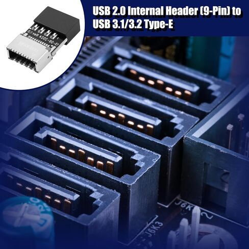 USB 2.0 to USB 3.2 Gen 1 Header Adapter Mainboard 9 Pin Male to Type E Key-A Female Converter Motherboard Front Panel Connector in Saudi Arabia