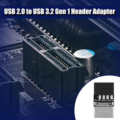 USB 2.0 to USB 3.2 Gen 1 Header Adapter Mainboard 9 Pin Male to Type E Key-A Female Converter Motherboard Front Panel Connector in Saudi Arabia