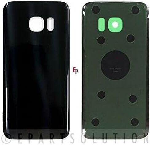 ePartSolution_Housing غطاء خلفي لباب البطارية زجاجي فقط لهاتف Samsung Galaxy S7 Edge G935A G935V G935P G935T G935F قطعة بديلة (أسود) in Kuwait