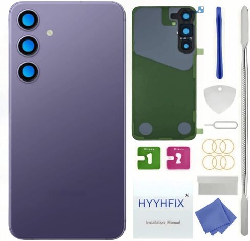 Galaxy S24 Back Glass Replacement for Samsung Galaxy S24 Rear Back Cover Glass Waterproof and Camera Lens+Professional Repair Tool Kit (Cobalt Violet) in Kuwait