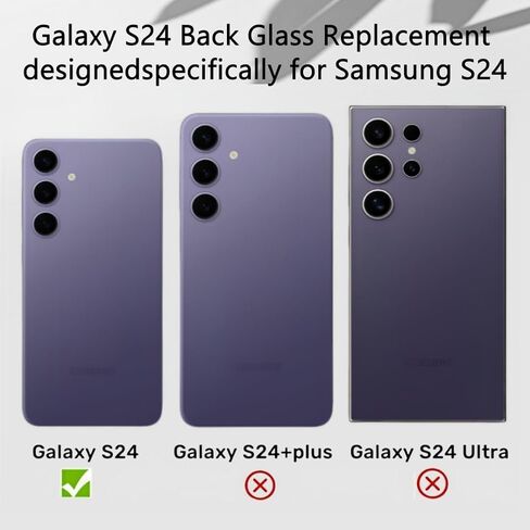 Galaxy S24 Back Glass Replacement for Samsung Galaxy S24 Rear Back Cover Glass Waterproof and Camera Lens+Professional Repair Tool Kit (Cobalt Violet) in Kuwait