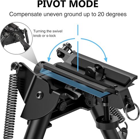 CVLIFE Rifle Bipod مع إمالة محورية، ومسمار دوار، ورافعة قفل S قابلة للفصل من أجل الثبات والتصويب على الهدف in Kuwait