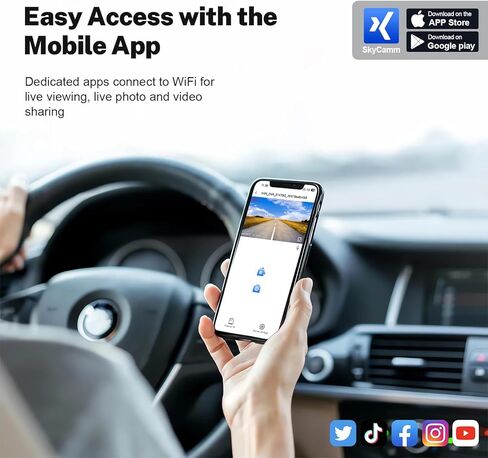 4K Front & 2K Rear 2 Channel HDR Dash Cam, Dual STARVIS 2 IMX678 IMX675, for Cadillac Escalade/Escalade ESV 2015-2020(Model B), 5GHz WiFi, GPS, 128GB Card in Kuwait