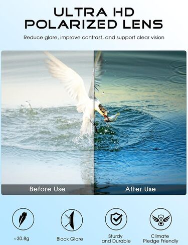 ATTCL Polarized Wrap Sunglasses For Men - Fishing Sports Glasses UV Protection in Saudi Arabia