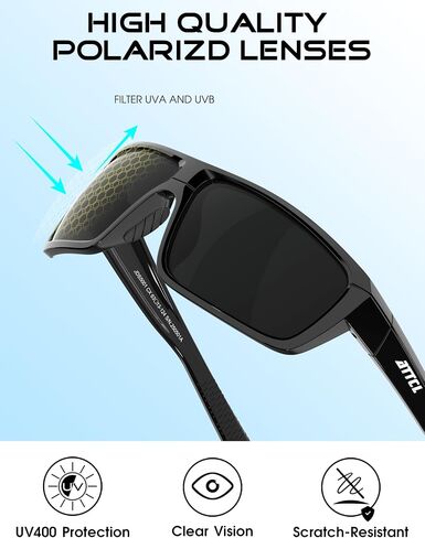 ATTCL Polarized Wrap Sunglasses For Men - Fishing Sports Glasses UV Protection in Saudi Arabia
