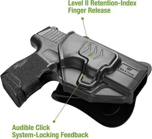 حافظة مجداف OWB متوافقة مع Sig Sauer P226، P238، P365، P365 SAS، Smith & Wesson Bodyguard 380/380 مع ليزر أحمر، حمل حزام الخصر الخارجي، إطلاق إصبع السبابة / غير قابل للتعديل، اليد اليمنى in Kuwait