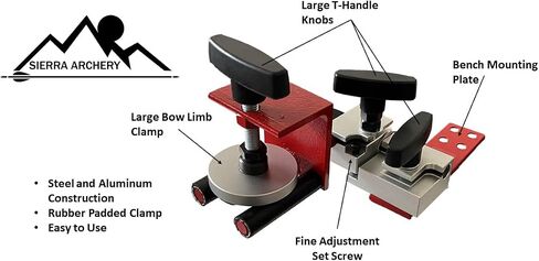 Next Level Bow Vise for DIY Archery Mechanics | Includes 2 Piece Bow Level Kit | for Bow Tuning, Set Up, and Repairs | 3 Axis Adjustments | Mounts to Workbench in Saudi Arabia