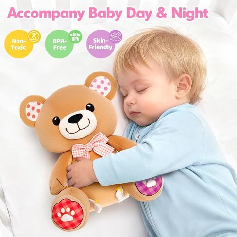 Baby Musical Stuffed Animals Toys 6-12 Months, Infant Early Learning Toy with Lights Music Drum, Tummy Time Toys for 0 3 6 9 12 18+ Months, Toddler Christmas 1st Birthday Gifts for Boys Girls (Dog) in Saudi Arabia