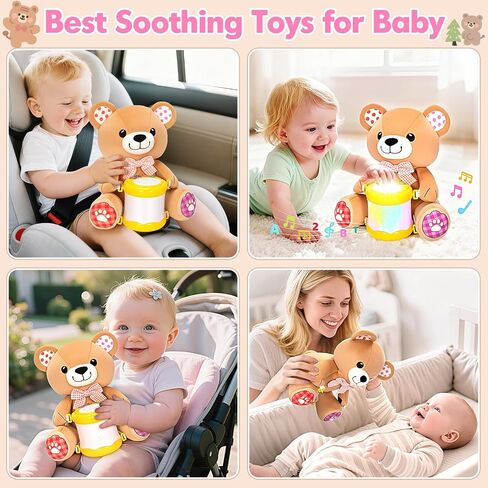 Baby Musical Stuffed Animals Toys 6-12 Months, Infant Early Learning Toy with Lights Music Drum, Tummy Time Toys for 0 3 6 9 12 18+ Months, Toddler Christmas 1st Birthday Gifts for Boys Girls (Dog) in Saudi Arabia