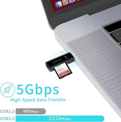 قارئ بطاقة Micro SD، محول بطاقة SD من النوع C إلى Micro SD، قارئ بطاقة SD محمول USB C لـ TF Micro SDHC SDXC، متوافق مع MacBook Pro، iPad Pro، Galaxy S21 إلخ. in Kuwait