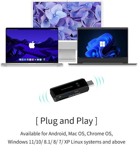 قارئ بطاقة Micro SD، محول بطاقة SD من النوع C إلى Micro SD، قارئ بطاقة SD محمول USB C لـ TF Micro SDHC SDXC، متوافق مع MacBook Pro، iPad Pro، Galaxy S21 إلخ. in Kuwait