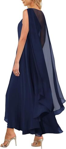 Aisbei Women's Elegant One Counter a line flowy maxi dress obrods party party sconsal wedding guest dresses with cape in Kuwait