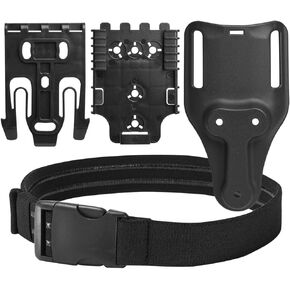 Quick Locking System Kit Included QLS Fork and Plate with Mid-Ride UBL Universal Belt Loop and Quick-Release Elastic Leg Strap for Duty Belt Holster in Saudi Arabia