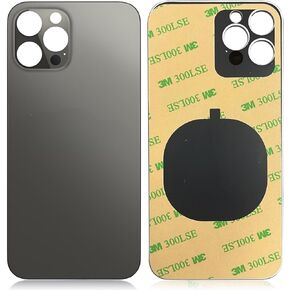 زجاج خلفي متوافق مع iPhone 12 Pro (A2341 A2406 A2408 A2407) جميع شركات النقل بدون مجموعة أدوات إصلاح (لـ 12 Pro Black) (أسود) in Kuwait
