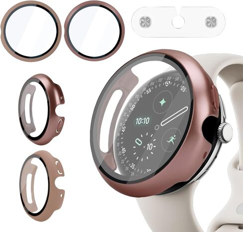 Liuyuxi 2-Pack For Google Pixel Watch 4 45mm Case,Hard PC Bumper With Tempered Glass. Anti-Scratch, With A Charging Aid,High-Definition. in Saudi Arabia