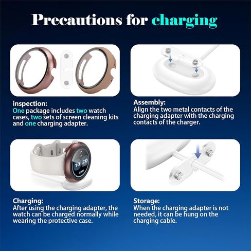 Liuyuxi 2-Pack For Google Pixel Watch 4 45mm Case,Hard PC Bumper With Tempered Glass. Anti-Scratch, With A Charging Aid,High-Definition. in Saudi Arabia