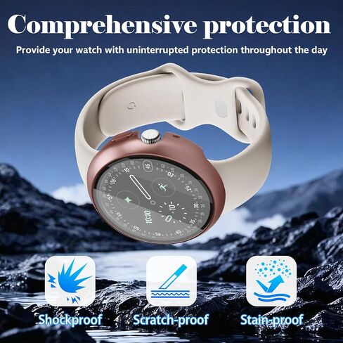 Liuyuxi 2-Pack For Google Pixel Watch 4 45mm Case,Hard PC Bumper With Tempered Glass. Anti-Scratch, With A Charging Aid,High-Definition. in Saudi Arabia