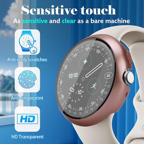 Liuyuxi 2-Pack For Google Pixel Watch 4 45mm Case,Hard PC Bumper With Tempered Glass. Anti-Scratch, With A Charging Aid,High-Definition. in Saudi Arabia