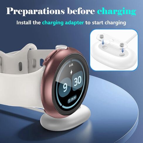 Liuyuxi 2-Pack For Google Pixel Watch 4 45mm Case,Hard PC Bumper With Tempered Glass. Anti-Scratch, With A Charging Aid,High-Definition. in Saudi Arabia