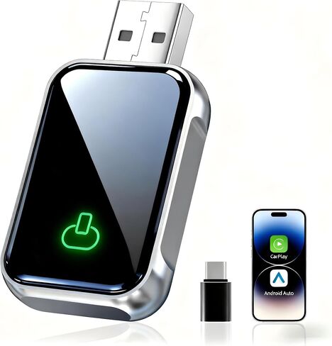 Wireless CarPlay Adapter for Apple iPhone & Android Auto, 2-in-1 Fast & Stable Mini CarPlay Adapter Convert Wired to Wireless,Plug & Play, Auto-Connect, No Delay, BT 5.4, 2.4G/5G WiFi in Saudi Arabia