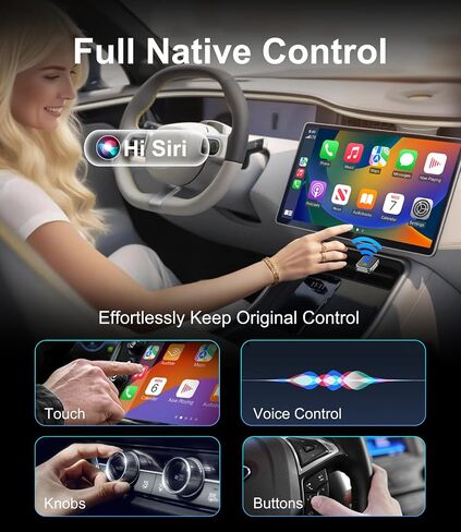 Wireless CarPlay Adapter for Apple iPhone & Android Auto, 2-in-1 Fast & Stable Mini CarPlay Adapter Convert Wired to Wireless,Plug & Play, Auto-Connect, No Delay, BT 5.4, 2.4G/5G WiFi in Saudi Arabia