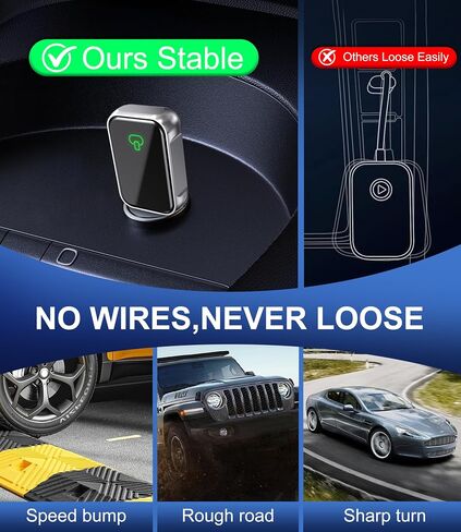 Wireless CarPlay Adapter for Apple iPhone & Android Auto, 2-in-1 Fast & Stable Mini CarPlay Adapter Convert Wired to Wireless,Plug & Play, Auto-Connect, No Delay, BT 5.4, 2.4G/5G WiFi in Saudi Arabia