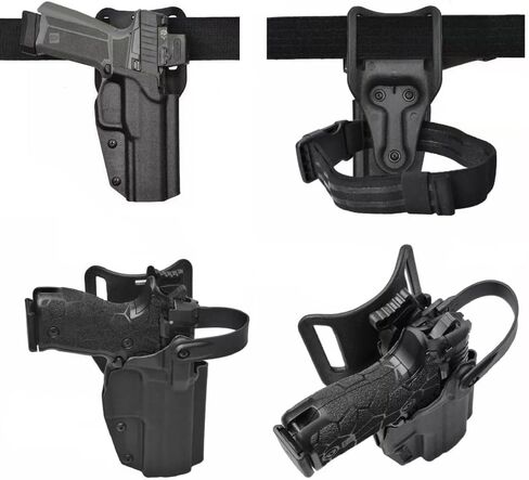 Quick Locking System Kit Included QLS Fork and Plate with Mid-Ride UBL Universal Belt Loop and Quick-Release Elastic Leg Strap for Duty Belt Holster in Saudi Arabia